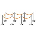 Montour Line Stanchion Post and Rope Kit Pol.Steel, 8 Ball Top7 Gold Rope C-Kit-8-PS-BA-7-PVR-GD-PS